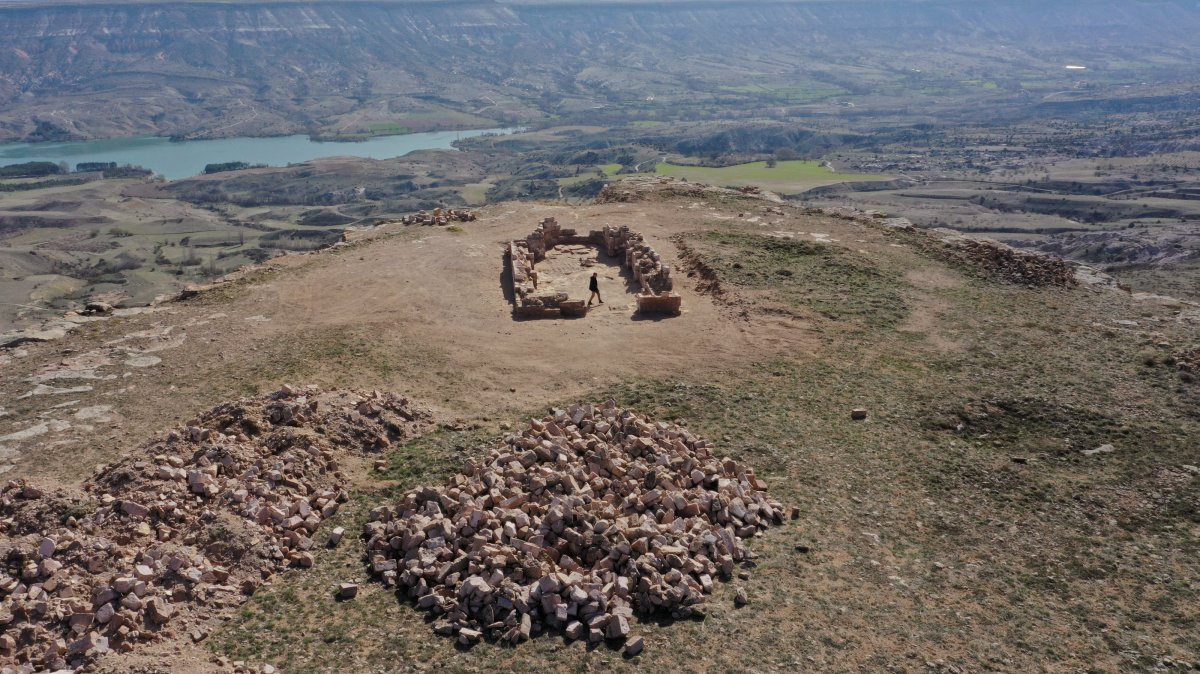 A view of historical remains located on Meryem Ana Mountain, Nevşehir, Türkiye, April 18, 2026. (AA Photo)