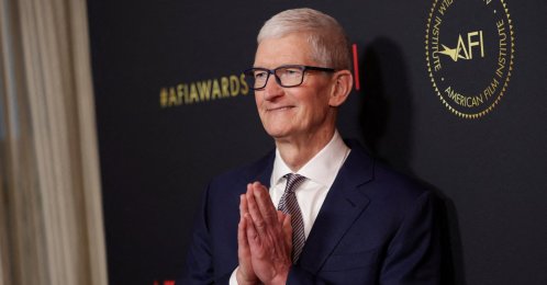 Apple's CEO Tim Cook attends the American Film Institute (AFI) Awards Luncheon in Los Angeles, California, U.S., Jan. 9, 2026. (Reuters Photo)