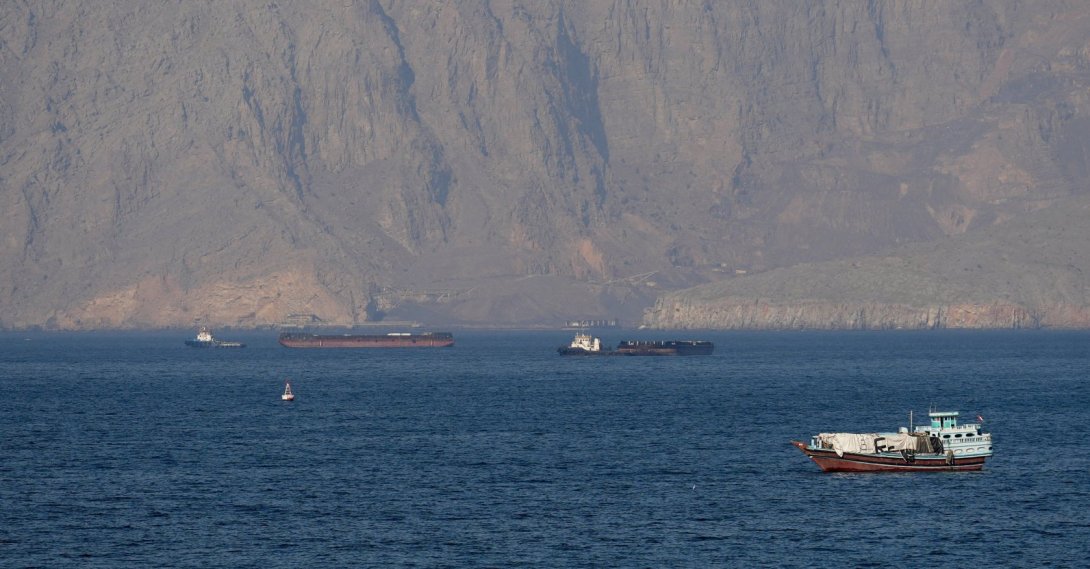 Ships and tankers are seen in the Strait of Hormuz off the coast of Musandam, Oman, April 18, 2026. (Reuters Photo)
