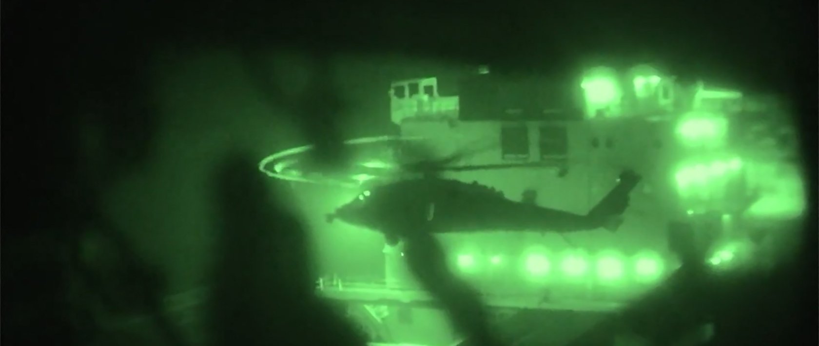 This screen grab shows U.S. Marines boarding and seizing the Iranian-flagged vessel M/V Touska in the Arabian Sea, April 19, 2026. (AFP Photo)