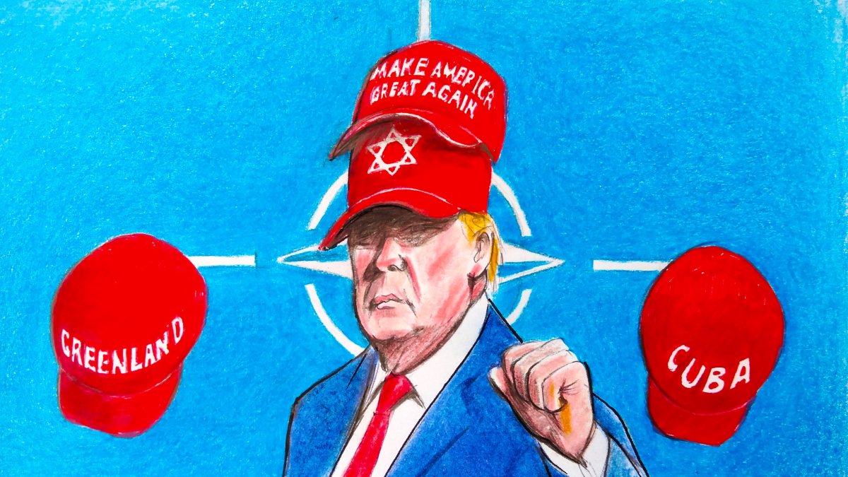 "Trump’s recent criticisms of NATO are based on the claim that the alliance has not shown sufficient solidarity with the U.S. during difficult times." (Illustration by Erhan Yalvaç)