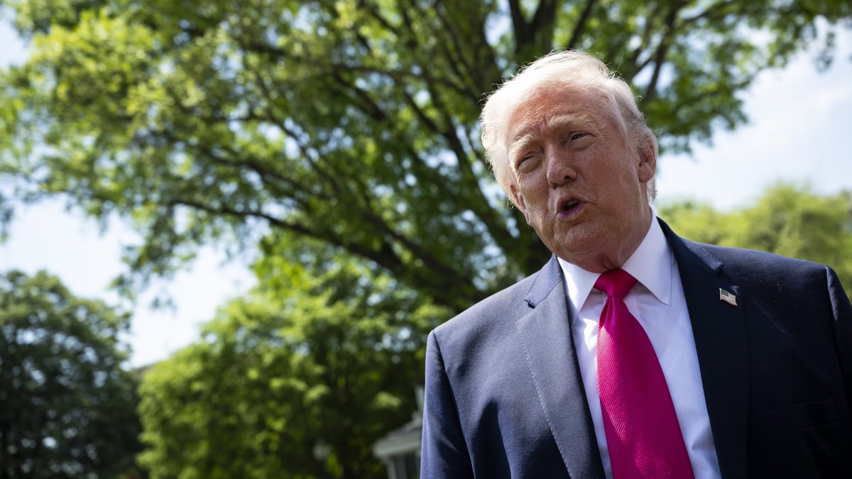 U.S. President Donald Trump speaks to members of the media in Washington, D.C., U.S., April 16, 2026. (EPA Photo)