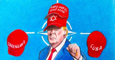 "Trump’s recent criticisms of NATO are based on the claim that the alliance has not shown sufficient solidarity with the U.S. during difficult times." (Illustration by Erhan Yalvaç)