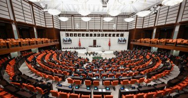 Turkish Parliament's Deputy Speaker Celal Adan chairs a General Assembly session, Ankara, April 22, 2026. (AA Photo)