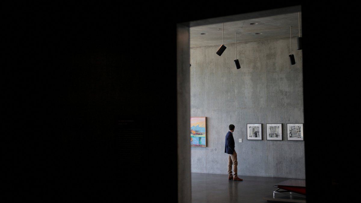 A man visits the new David Geffen Galleries at the Los Angeles County Museum of Art (LACMA), California, U.S., April 19, 2026. (Reuters Photo)