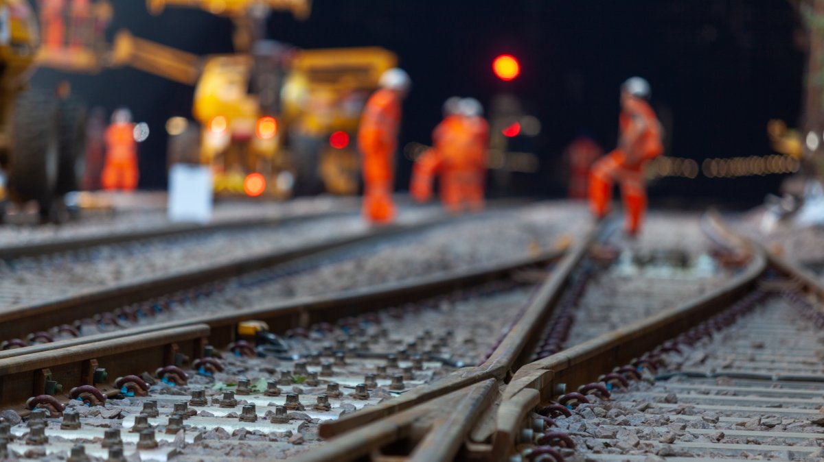 Railway station tracks are seen in this stock photo. (Shutterstock Photo)