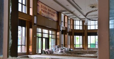 This photo shows a general view of an abandoned Evergrande construction project in Yingquan District, Fuyang City, China, April 14, 2026. (AFP Photo)