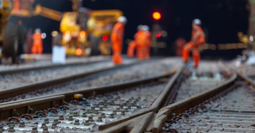 Railway station tracks are seen in this stock photo. (Shutterstock Photo)