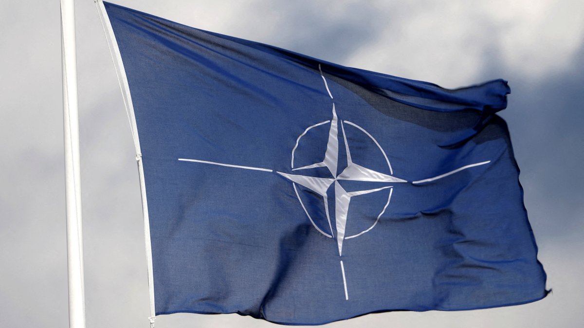A NATO flag flutters at the Tapa military base, Estonia, April 30, 2023. (Reuters Photo)