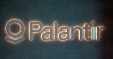The logo of U.S. software company Palantir Technologies, Davos, Switzerland, May 22, 2022. (Reuters Photo)