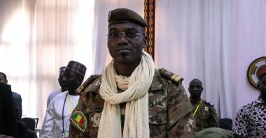 Mali's Defense Minister Col. Sadio Camara is seen at a meeting in Ouagadougou, Burkina Faso, Feb. 15, 2024. (AFP Photo)