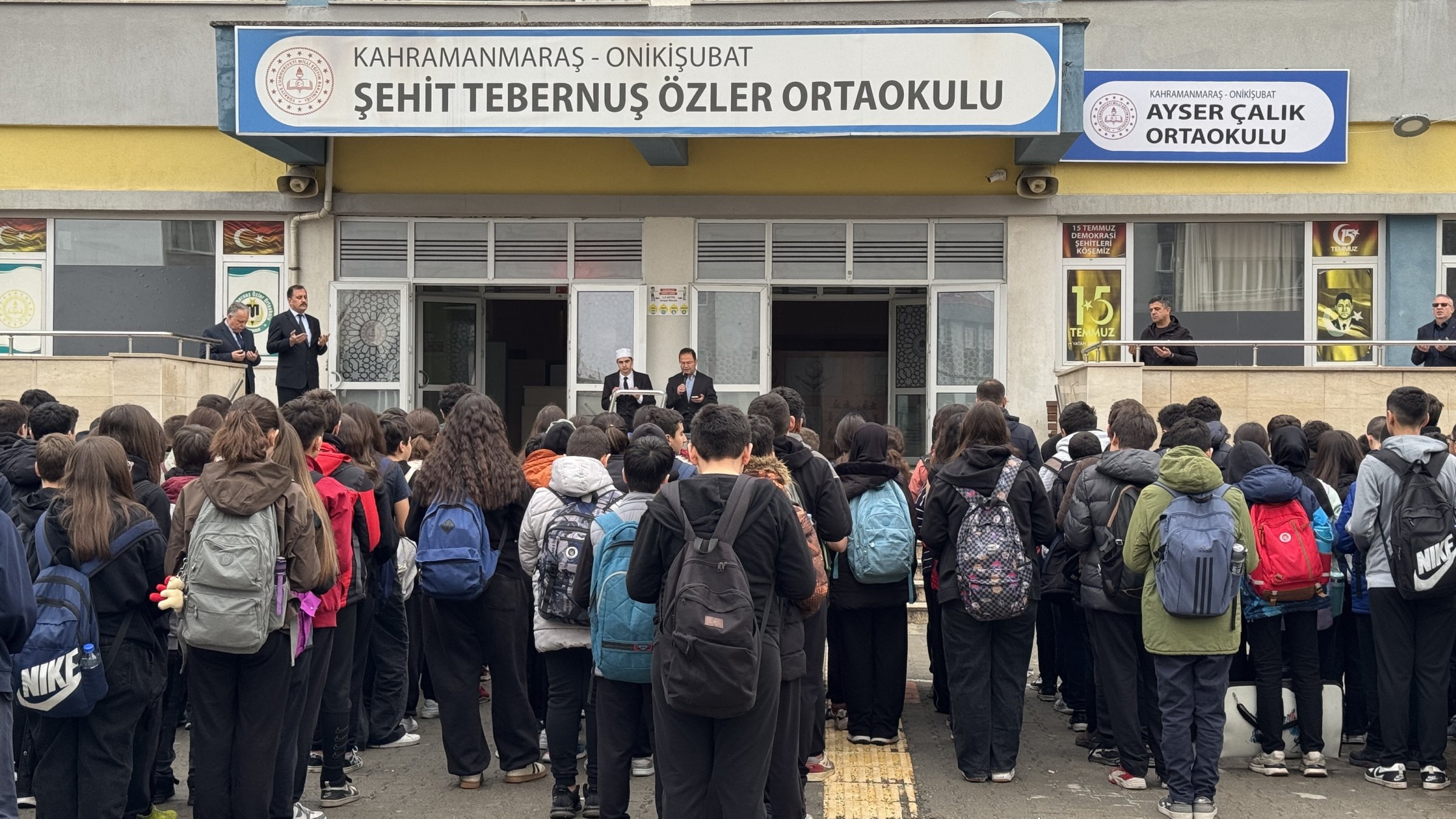 Students gather during a memorial program for victims of the April 15 school attack, Kahramanmaraş, Türkiye, April 20. 2026. (AA Photo) 