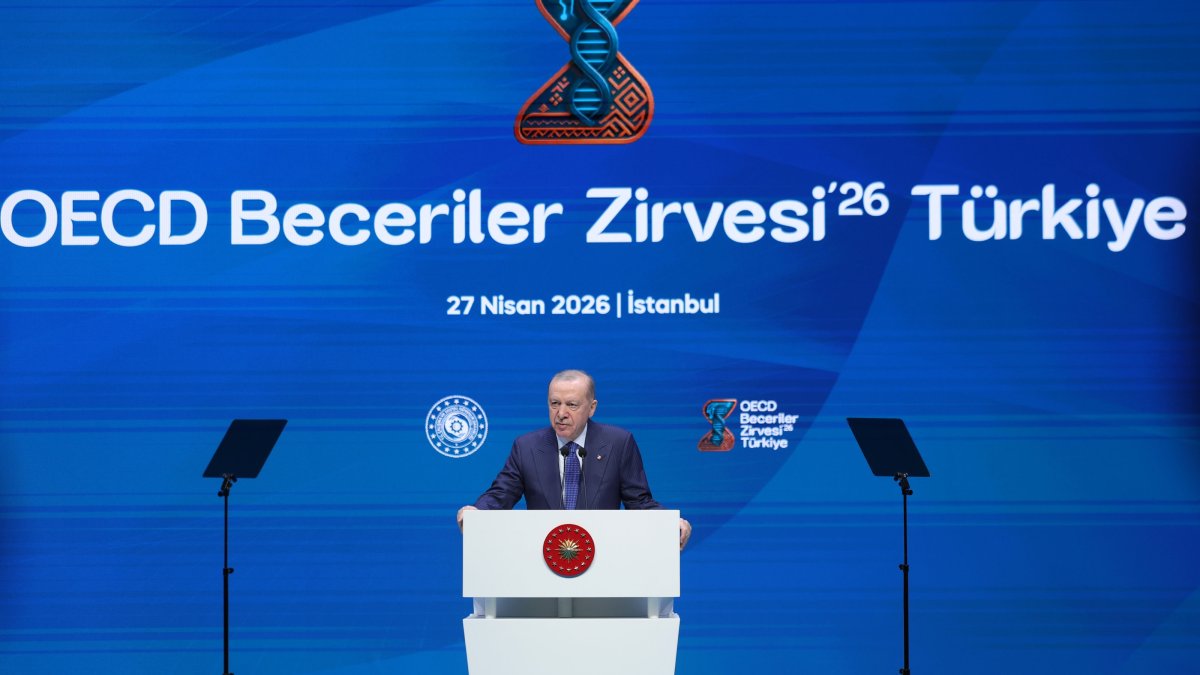 President Recep Tayyip Erdoğan speaks at the summit, Ankara, Türkiye, April 27, 2026. (AA Photo)