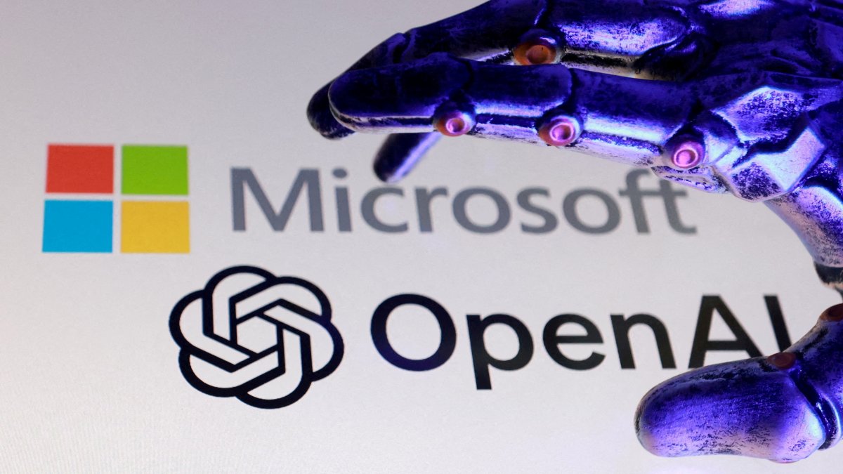 Open AI and Microsoft logos are seen in this illustration on taken Sept. 12, 2025. (Reuters Photo)