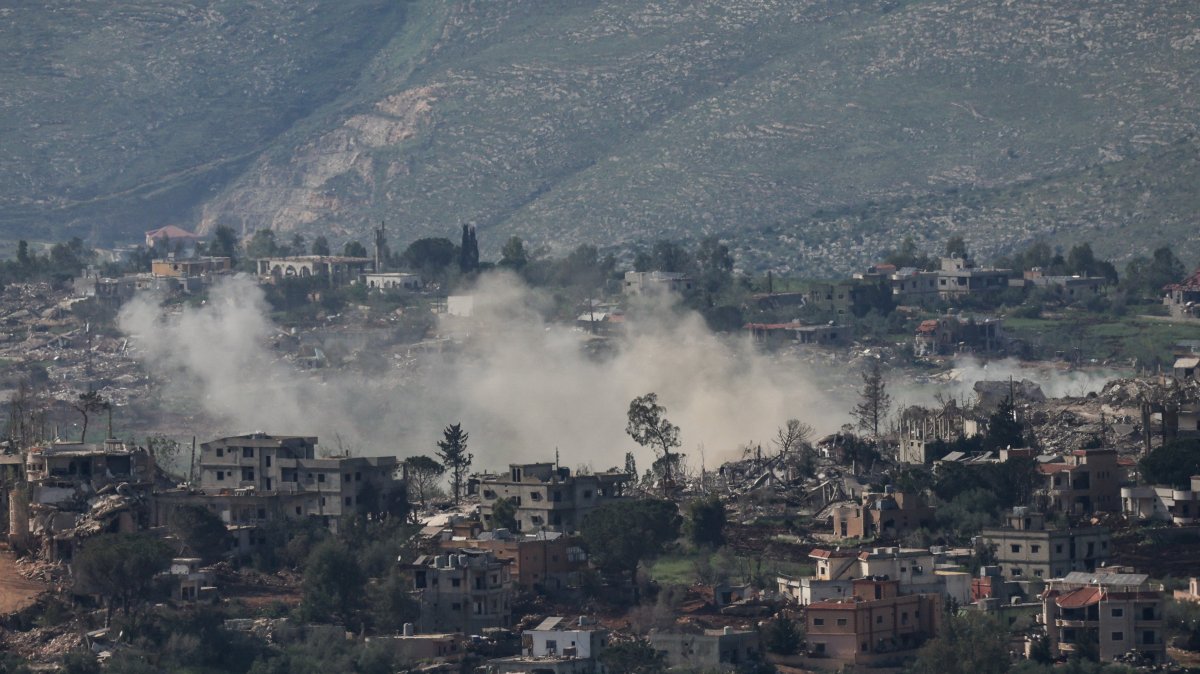 Smoke rises in Lebanon following an Israeli strike, as seen from the Israeli side of the Israel-Lebanon border, in northern Israel, April 26, 2026. (Reuters Photo)
