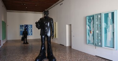 A general view of Ahmet Güneştekin's "Silence" exhibition at the Venice Biennale, Venice, Italy, April 25, 2026. (Photo by Funda Karayel)