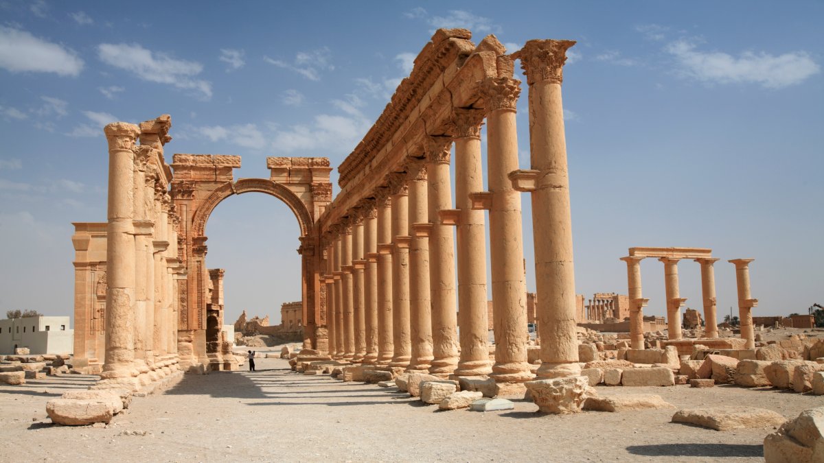 A colonnade at the ruins of Palmyra, Syria. (Shutterstock Photo)