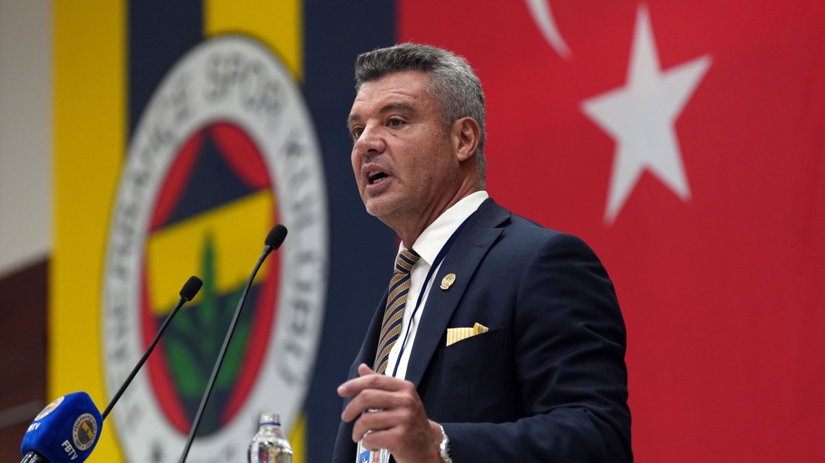 Fenerbahçe President Sadettin Saran speaks to the media in Istanbul, Türkiye, April 28, 2026. (IHA Photo)