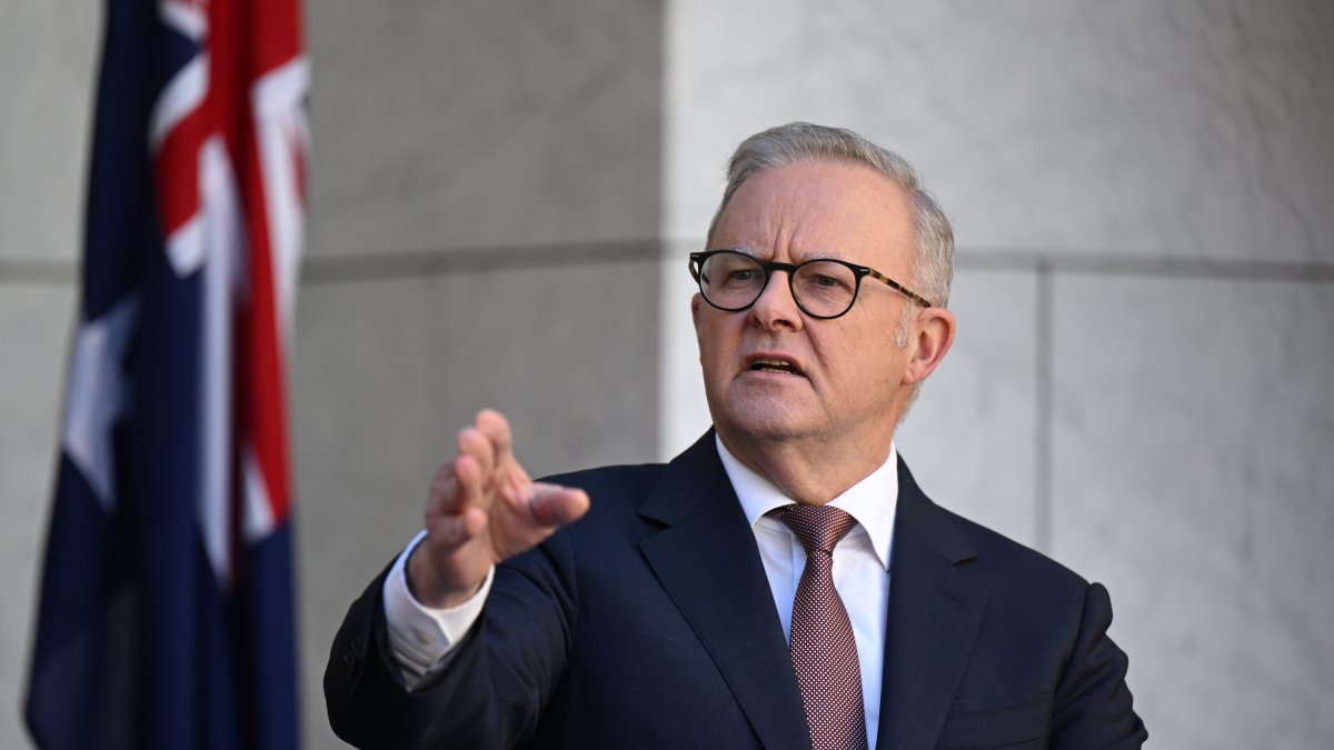 Australian Prime Minister Anthony Albanese speaks to the media during a press conference at Parliament, Canberra, Australia, April 28, 2026. (EPA Photo)