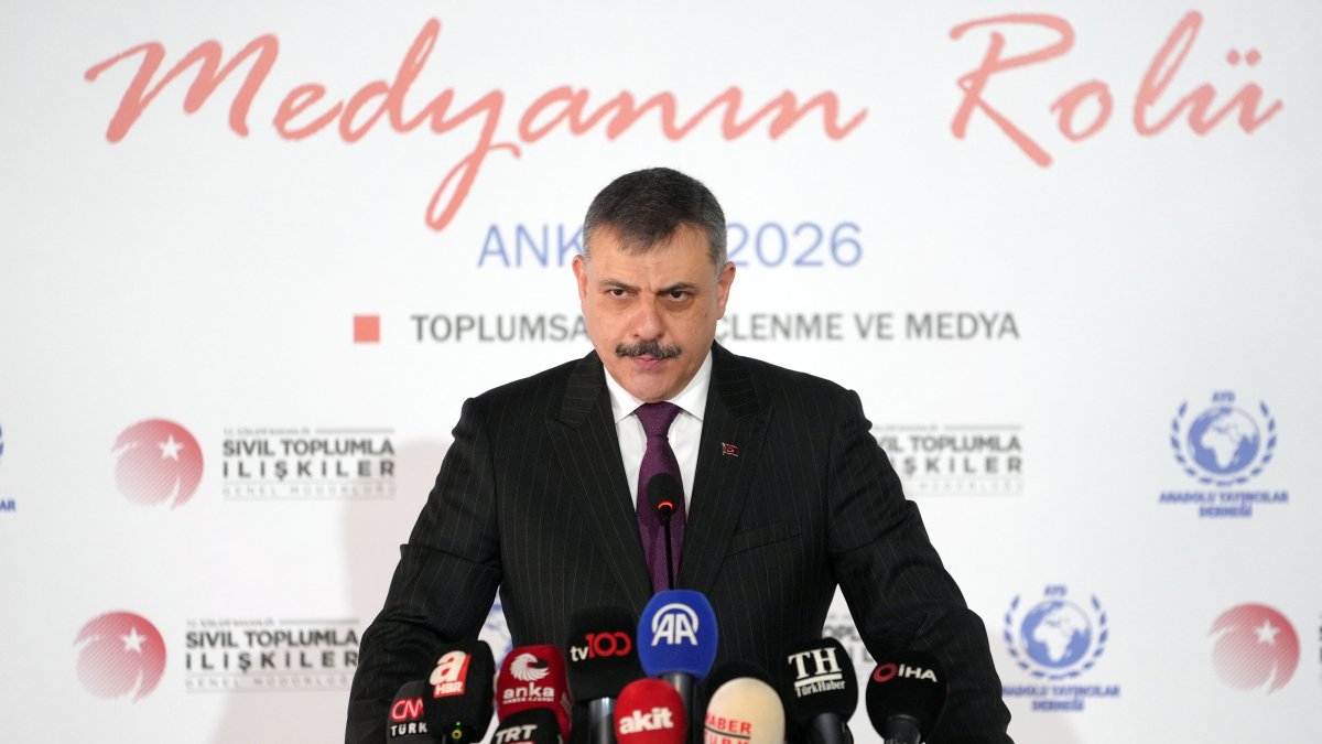 Interior Minister Mustafa Çiftçi speaks at the event, Ankara, Türkiye, April 28, 2026. (AA Photo)