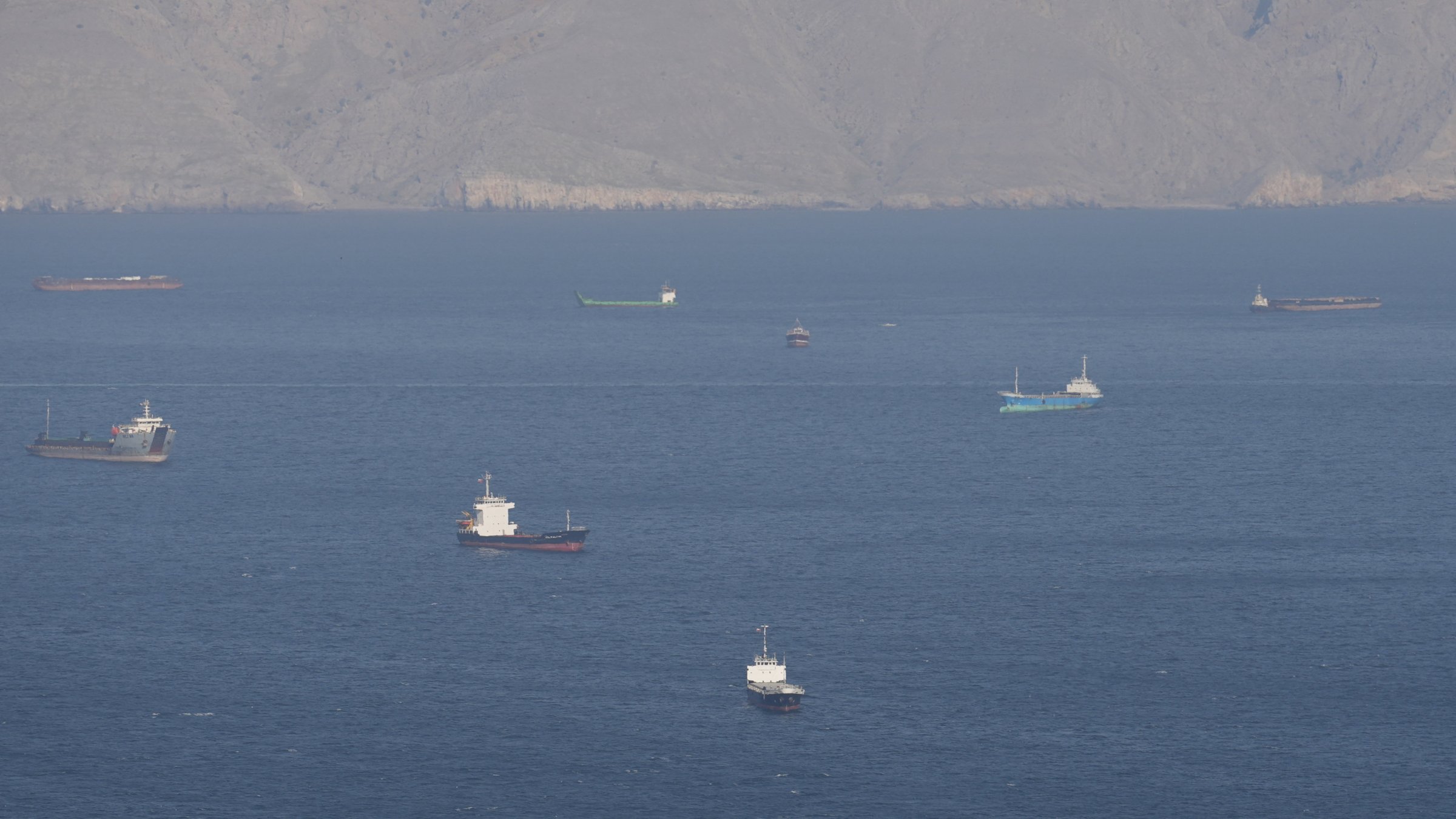 Ships and tankers in the Strait of Hormuz off the coast of Musandam, Oman, April 18, 2026. (Reuters Photo)