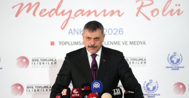 Interior Minister Mustafa Çiftçi speaks at the event, Ankara, Türkiye, April 28, 2026. (AA Photo)