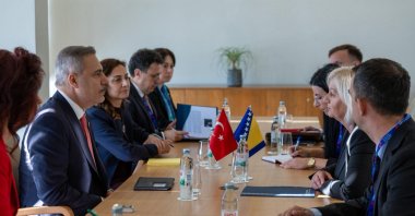 Foreign Minister Hakan Fidan on Tuesday attends the 11th Three Seas Initiative Summit in Dubrovnik, Croatia, April 28, 2026. (AA Photo)