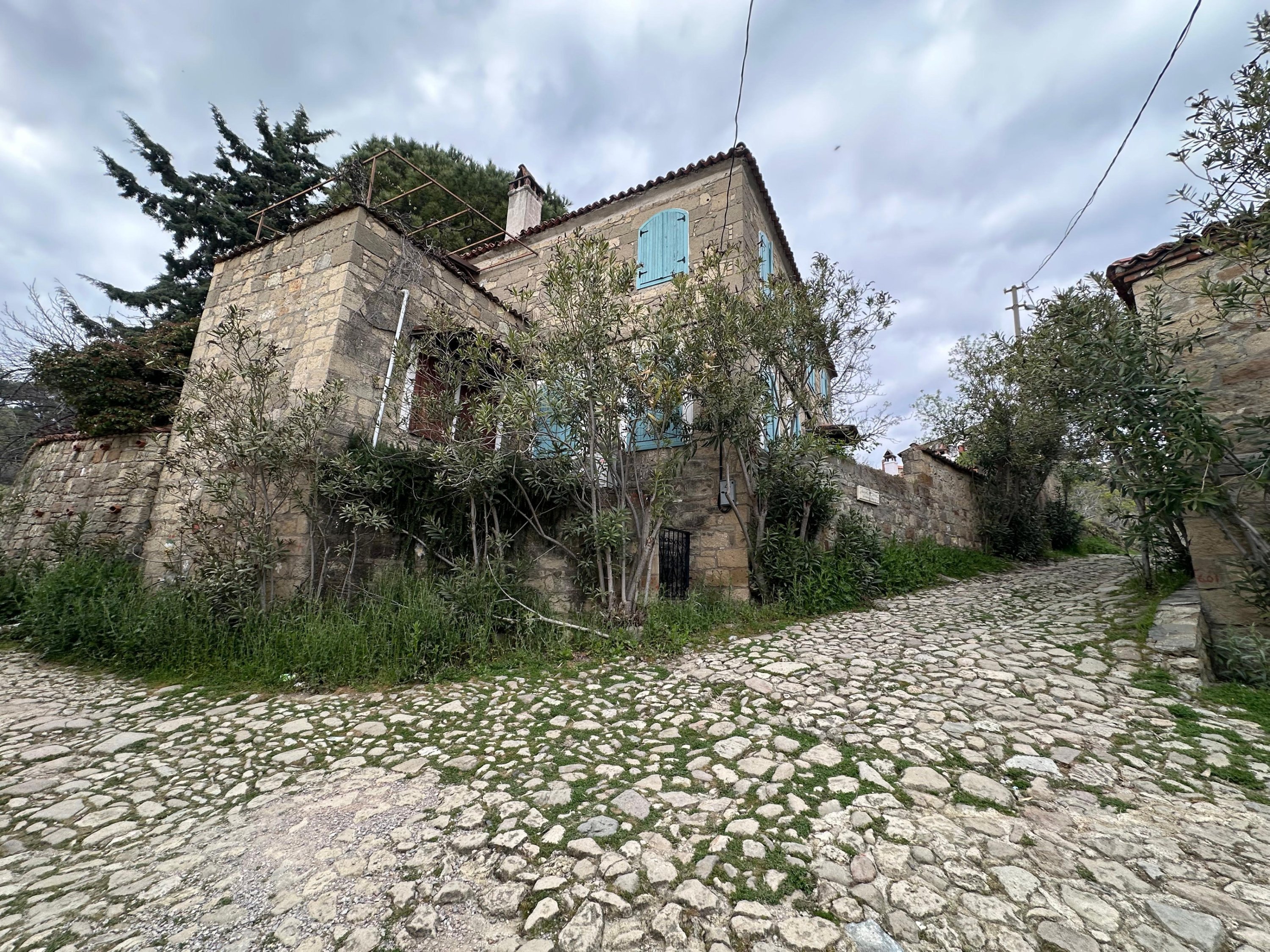 A general view of historic stone houses in Adatepe village, Çanakkale, northwestern Türkiye, April 11, 2026. (AA Photo)