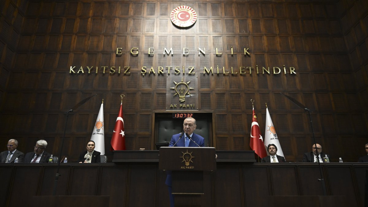 President Recep Tayyip Erdoğan speaks at the parliamentary group meeting of the Justice and Development Party (AK Party), Ankara, Türkiye, April 29, 2026. (AA Photo)