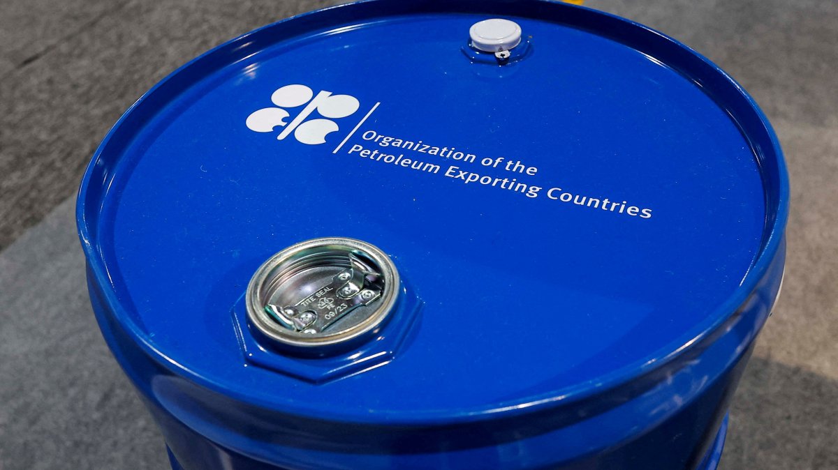 An installation depicting a barrel of oil with the logo of the Organization of the Petroleum Exporting Countries (OPEC) is seen during the COP29 United Nations climate change conference, Baku, Azerbaijan, Nov. 19, 2024. (Reuters Photo)
