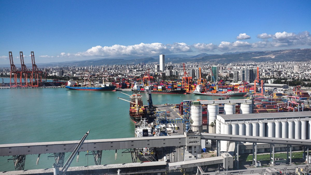 A view of a port in Mersin province, southern Türkiye, Feb. 19, 2026. (AA Photo)