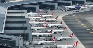 An aerial view of aircraft at Istanbul Airport, Istanbul, Türkiye, March 12, 2025. (Shutterstock Photo)