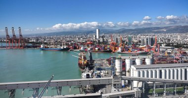 A view of a port in Mersin province, southern Türkiye, Feb. 19, 2026. (AA Photo)