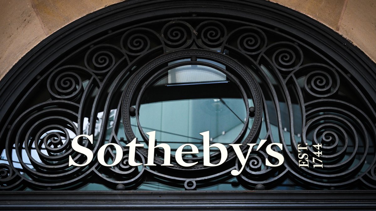 A sign of Sotheby's is seen on a building in Geneva, Switzerland, Feb. 18, 2024. (Shutterstock Photo)