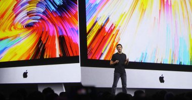 Apple's then-vice president of Mac and iPad hardware engineering, John Ternus, speaks during the Apple Worldwide Developer Conference (WWDC) at the San Jose Convention Center, San Jose, California, U.S., June 5, 2017. (AFP Photo)