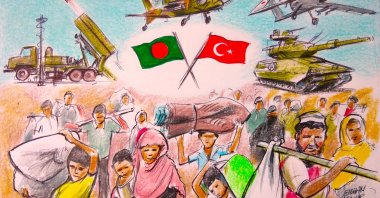 "For Bangladesh, closer ties with Türkiye offer a way to diversify its external relations while maintaining regional stability. For Türkiye, Bangladesh offers access to a large and growing economy, a key geographic position, and a partner that is actively redefining its role in the region." (Illustration by Erhan Yalvaç)