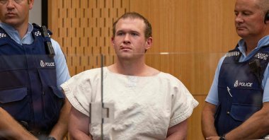 Brenton Tarrant, the man charged with carrying out the Christchurch massacre, stands in the dock during his appearance at the Christchurch District Court, March 16, 2019. (AFP File Photo)