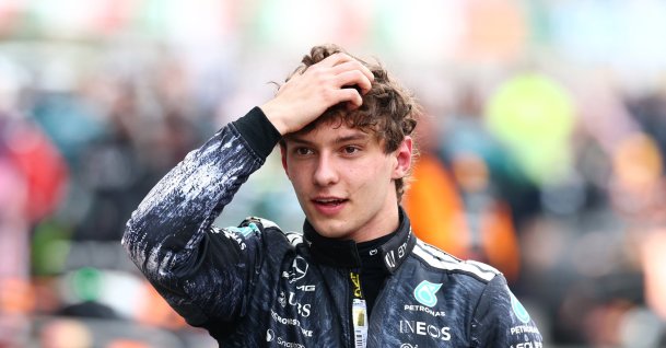 Mercedes' Andrea Kimi Antonelli looks on after winning the F1 Japan Grand Prix, in Suzuka, Japan. (Getty Images Photo)