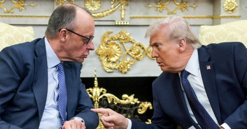 U.S. President Donald Trump and German Chancellor Friedrich Merz meet in the Oval Office at the White House, Washington, D.C., U.S., March 3, 2026. (Reuters Photo)