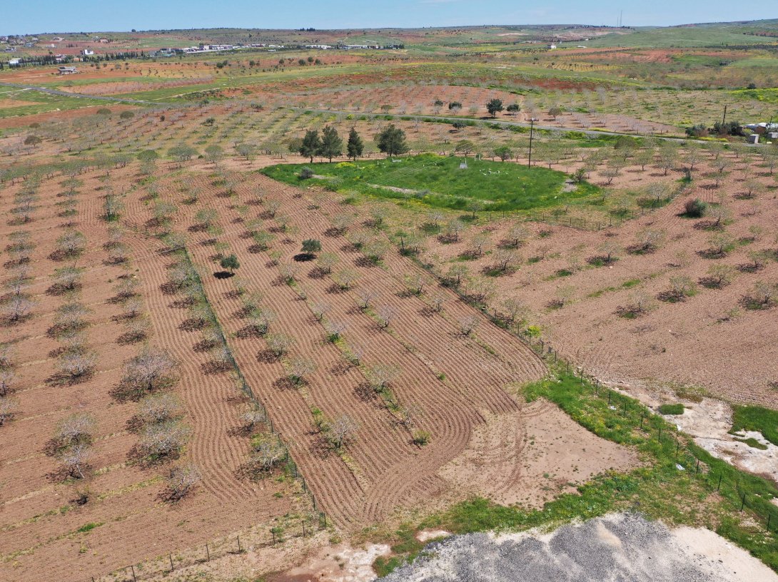 Aerial view of the Ayanlar Höyük in the Karaköprü district in Şanlıurfa, April 30, 2026. (AA Photo)