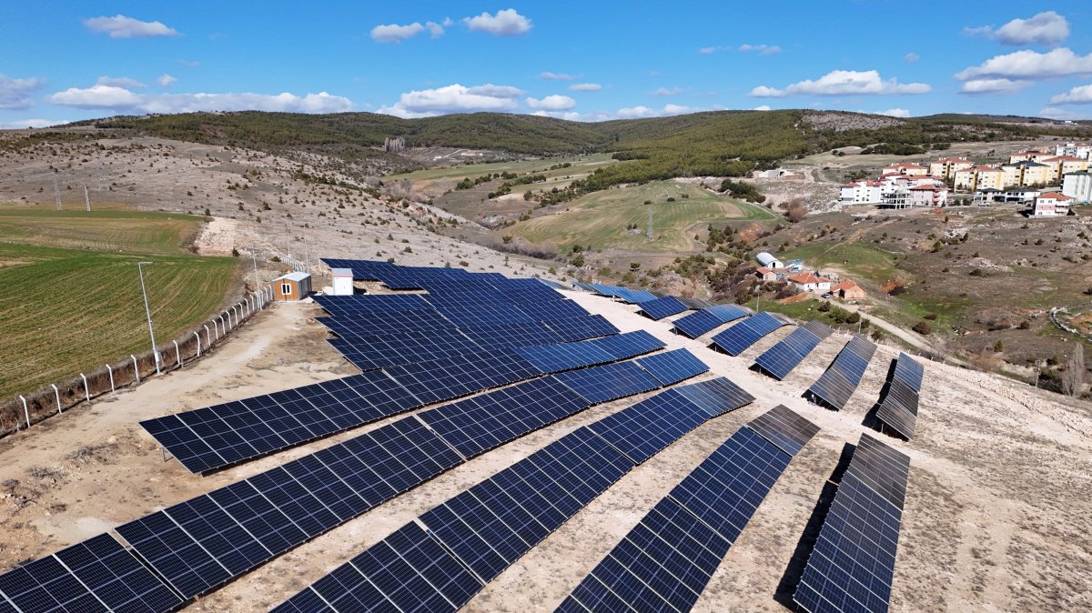 Solar panels are seen in the Yozgat province, central Türkiye, March 27, 2026. (AA Photo)