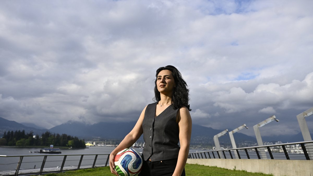 Khalida Popal, founder of the Afghanistan women's national football team, poses during the 36th AFC Annual Congress at Vancouver Convention Centre, Vancouver, Canada, April 28, 2026. (Reuters Photo)