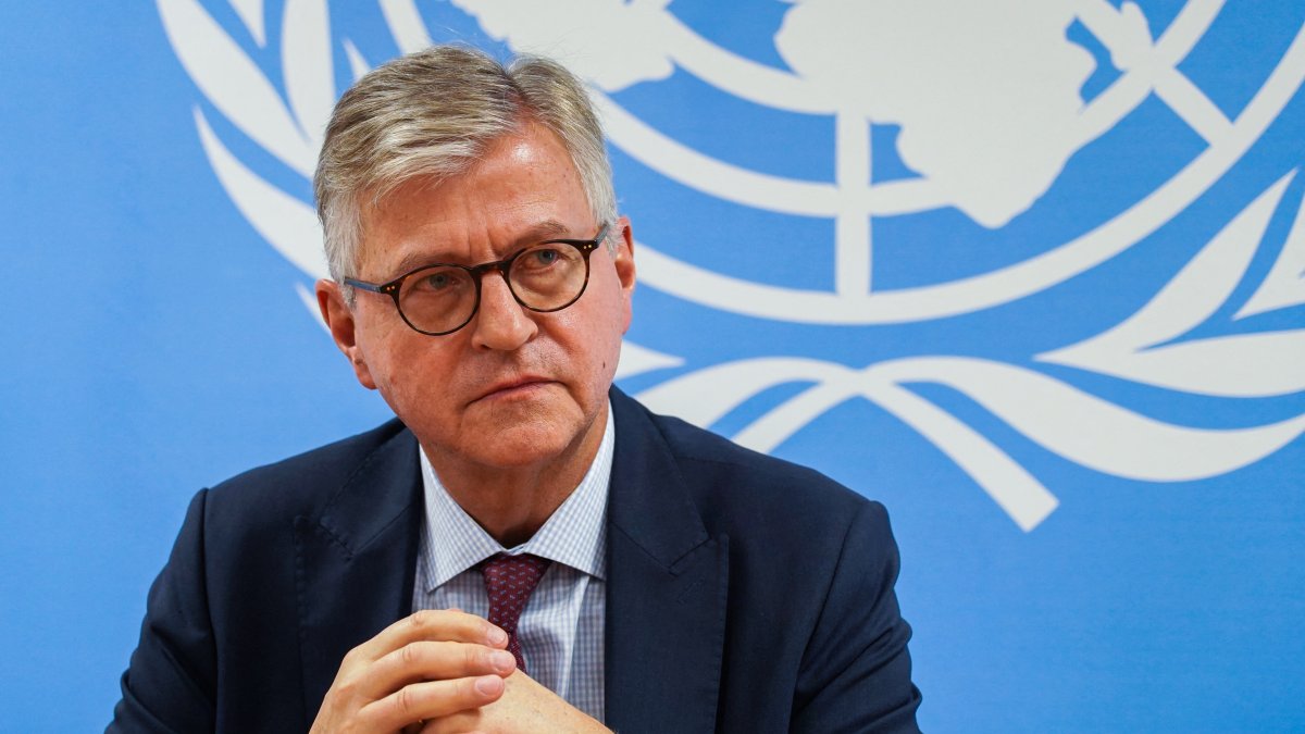 United Nations Under-Secretary-General for Peacekeeping Operations Jean-Pierre Lacroix talks during a briefing with journalists in Beirut, Lebanon, Nov. 14, 2024. (AFP File Photo)