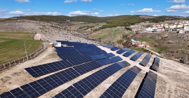 Solar panels are seen in the Yozgat province, central Türkiye, March 27, 2026. (AA Photo)