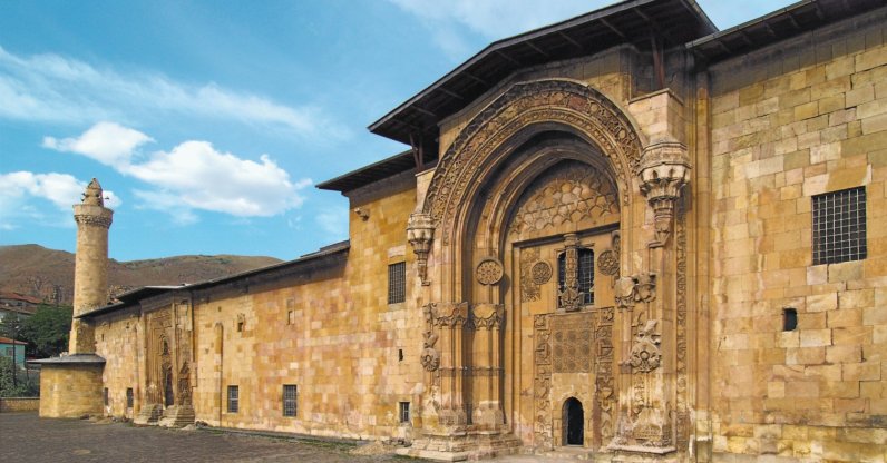 A view of Divriği Ulu Cami and Hospital, showing the secondary entrance to the Grand Mosque and the façade of the adjoining hospital, Sivas, Türkiye. (Getty Images Photo)