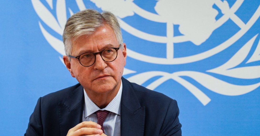 United Nations Under-Secretary-General for Peacekeeping Operations Jean-Pierre Lacroix talks during a briefing with journalists in Beirut, Lebanon, Nov. 14, 2024. (AFP File Photo)