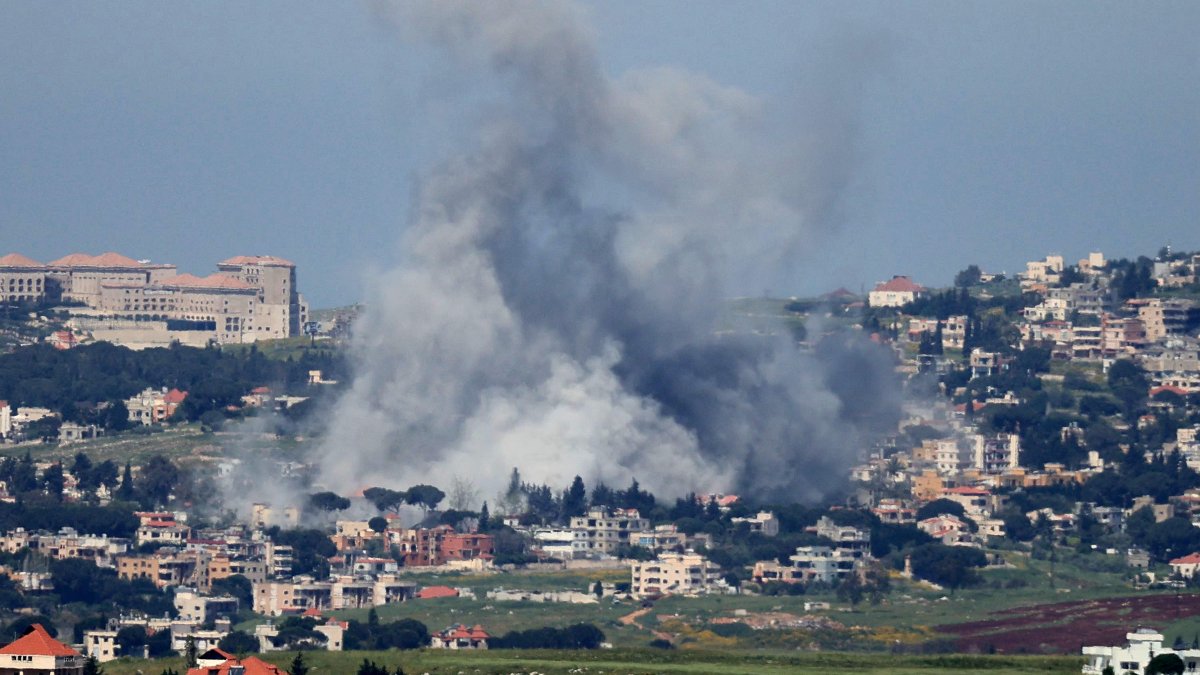 Smoke rises from the site of an Israeli airstrike that targeted the southern village of Mayfadoun in the Nabatieh district, Lebanon, May 2, 2026. (AFP Photo)