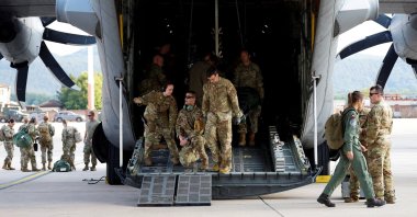 Servicemen attend the annual multinational crisis response training SABER GUARDIAN 23 HOSPEX with a medical focus, at the U.S. Air Force Base in Ramstein, Germany, June 6, 2023. (Reuters Photo)