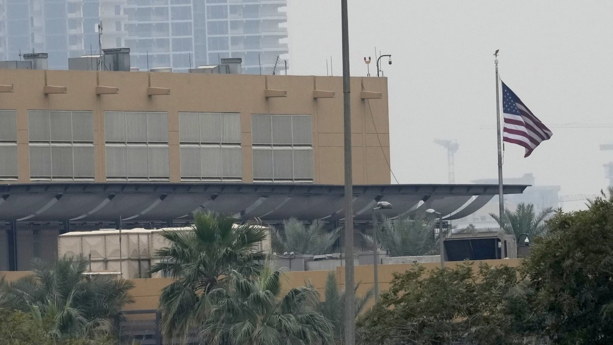 A general view of the United States Embassy compound after a reported missile strike, in Baghdad, Iraq, March 14, 2026. (EPA Photo)