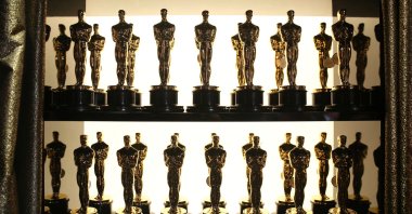 Oscar statuettes appear backstage at the Oscars at the Dolby Theater, Los Angeles, U.S., Feb. 28, 2016. (AP Photo)